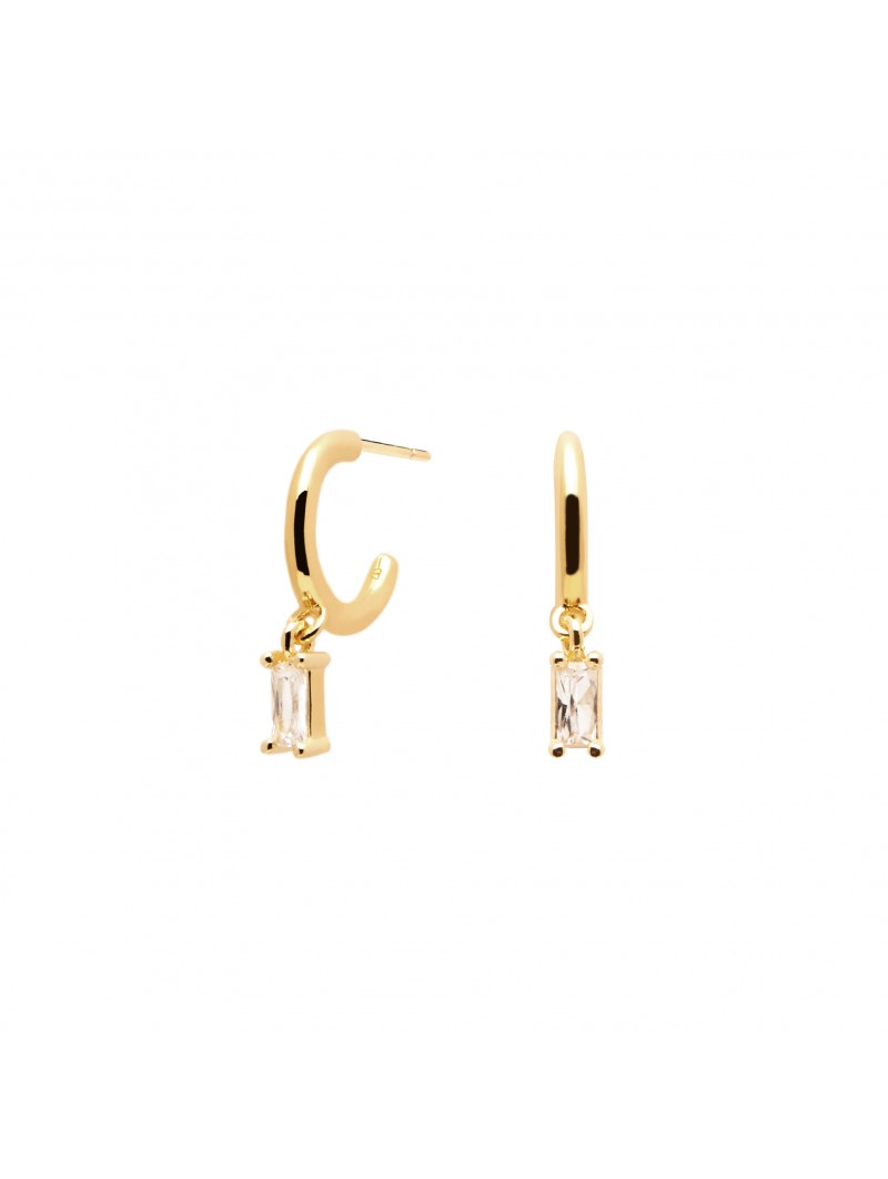Collection AISHA - ALIA - Boucles d'oreillesen argent doré avec oxydes de zirocnium