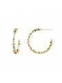 Collection ATELIER - HALO - Boucles d'oreillesen argent doré avec pierre naturelle