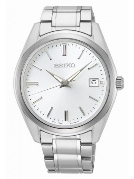 Montre Homme Seiko Classique SUR307P1 - Mouvement quartz - Cadran blanc -  Boîtier et bracelet acier inoxydable