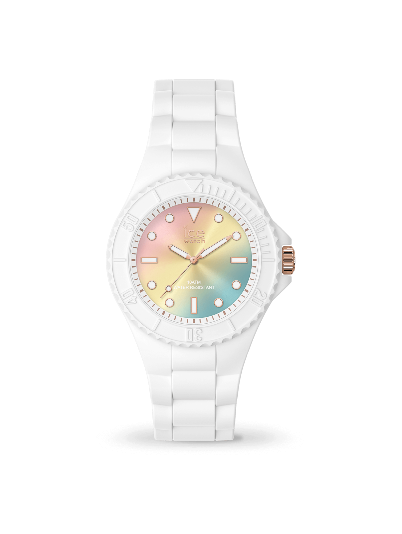 Montre Femme Ice Watch Generation - Boîtier résine Blanc - Bracelet Silicone Blanc - Réf. 019141
