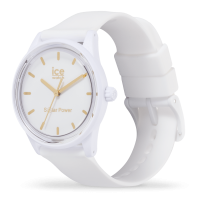 Montre Montre Ice Watch Solar Power Femme - Boitier Plastique Blanc - Bracelet Silicone Blanc - Réf. 018474