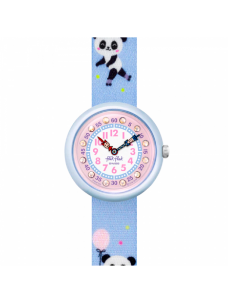 Montre Enfant Flik Flak Pandi Panda en Nylon Bleu Ref FBNP163