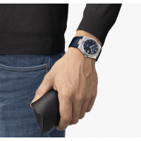 Montre Homme Automatique Tissot PRX Powermatic 80 en Cuir Bleu Ref