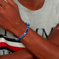 Bracelet Homme Tommy Hilfiger Perles en pierres bleues