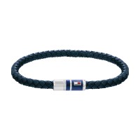 Bracelet Homme Tommy Hilfiger Casual cuir tressé bleu 19 cm